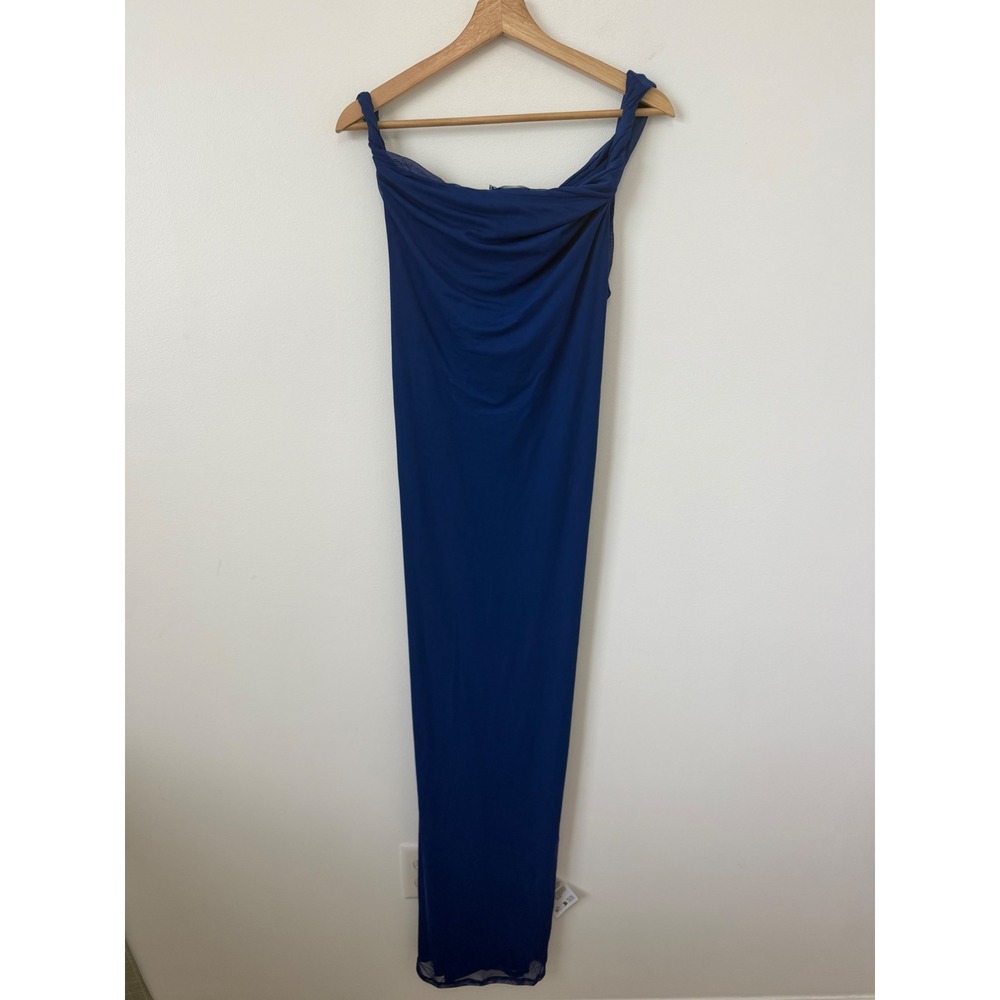 ASOS DESIGN Slinky Maxi Dress with Cut-Outs & Twist Detail – Blue US Size 8 NWT - Picture 5 of 5